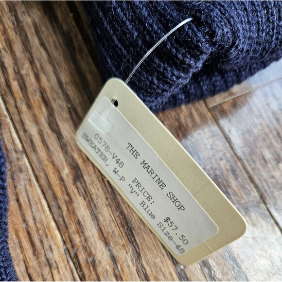 NWT The Marine Shop USMC Blue Wool Knit Sweater Wooly-P Long Sleeve Size 48 - Picture 2 of 14